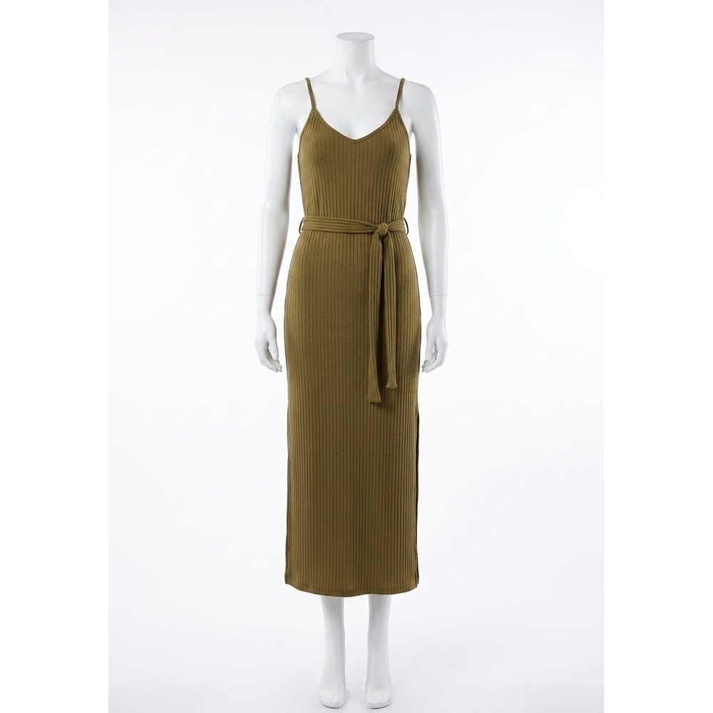 NEW ENDLESS BLU. ribbed olive dress in brown